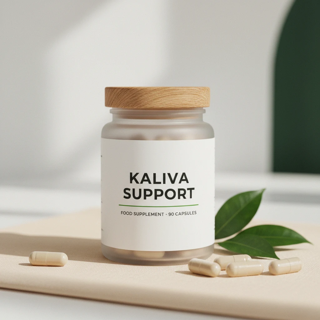 Rena Sphere supplement jar with frosted glass and wooden lid, product label visible